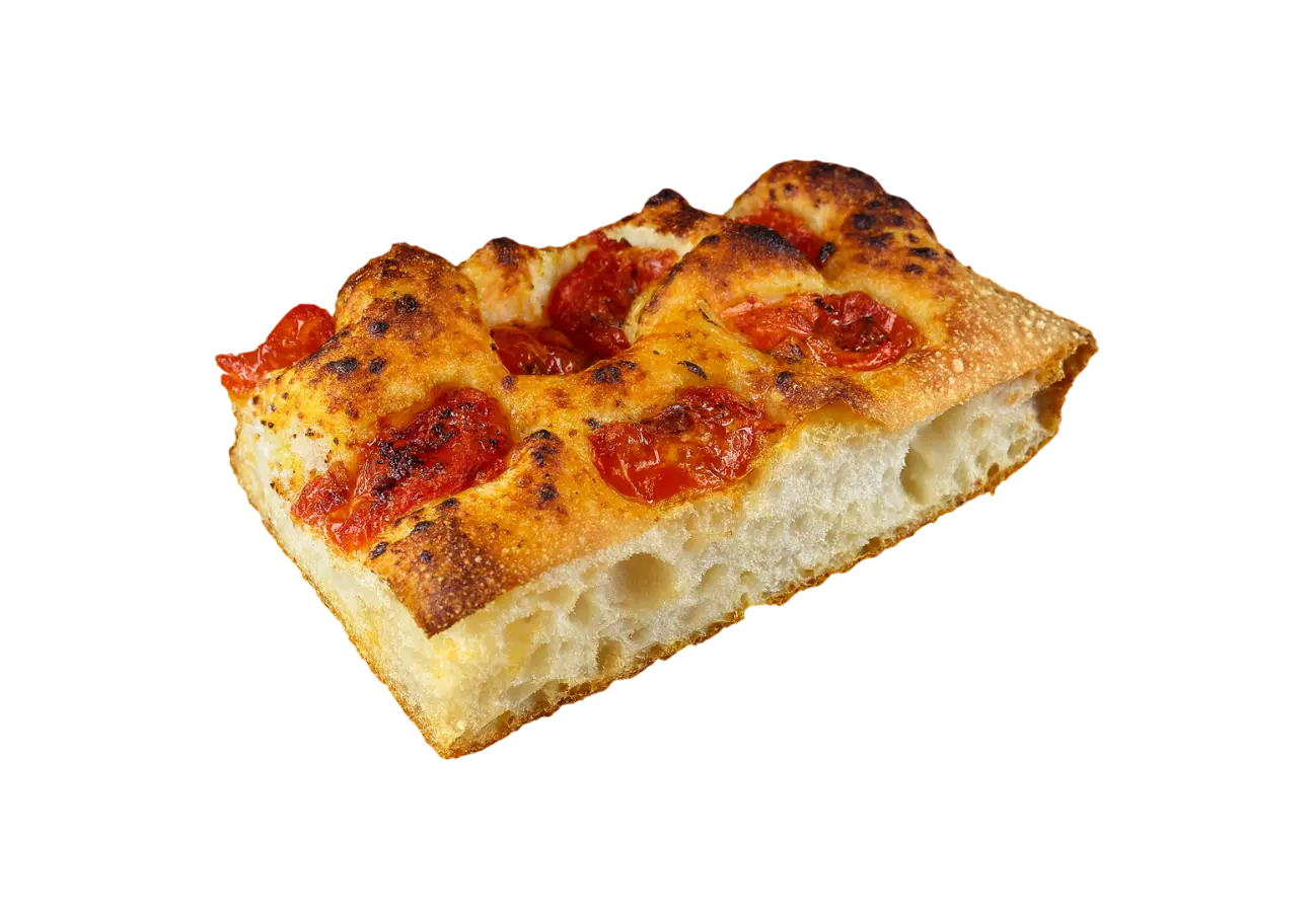 Focaccia con tomate cherry